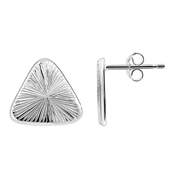 Aleure Precioso Triangle Shape With Starburst Etching Post Earrings