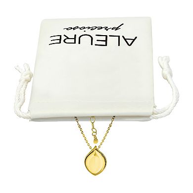 Aleure Precioso Polished Teardrop Slide Pendant Necklace