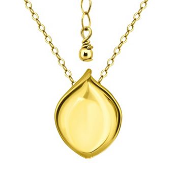 Aleure Precioso Polished Teardrop Slide Pendant Necklace