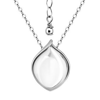 Aleure Precioso Polished Teardrop Slide Pendant Necklace