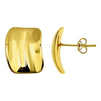 Aleure Precioso Polished Rectangle Shape Post Earrings