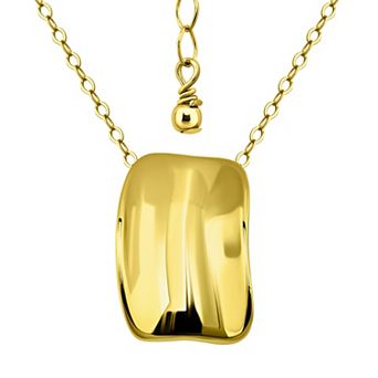 Aleure Precioso Polished Rectangle Slide Pendant Necklace