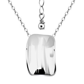 Aleure Precioso Polished Rectangle Slide Pendant Necklace