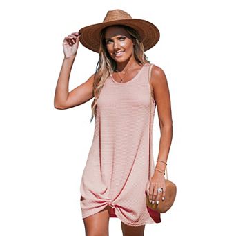 Women's Cupshe Sleeveless Hem Twist Mini Cover-Up Swim Dress