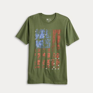 Men's Distressed American Flag Graphic Tee