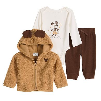 Baby Jumping Beans® Disney's Mickey Mouse 3-pc. Hoodie, Bodysuit & Pants Set