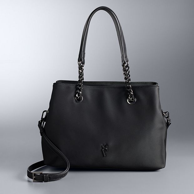 ★美品★R88★ペイルバッグ　ブラック Simply Vera Vera Wang Rose Extended Zipper Satchel Bag