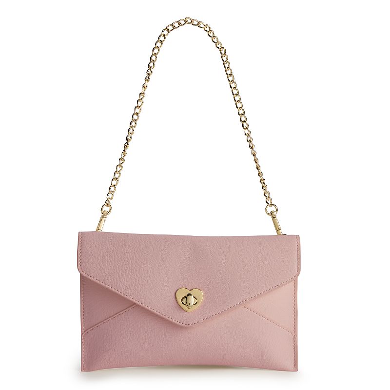 LC Lauren Conrad Dani Heart Envelope Shoulder Bag, Purple Silk