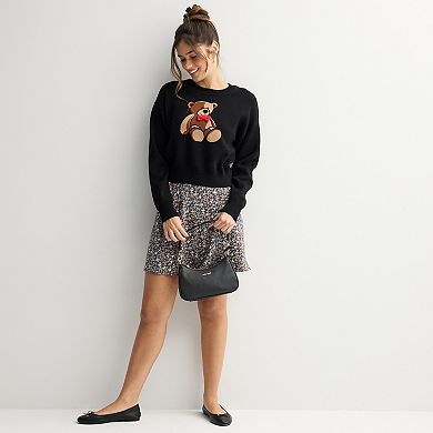 Juniors' madden girl Conversational Jacquard Pullover Sweater