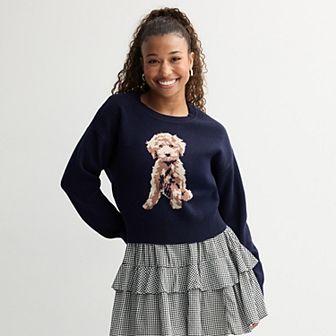 Juniors' madden girl Icon Pullover Crewneck Sweater
