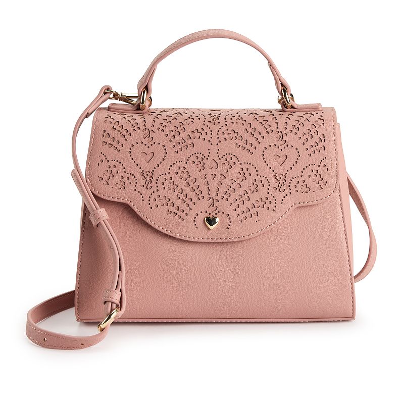 LC Lauren Conrad Marissa Heart Crossbody Bag, Purple Silk