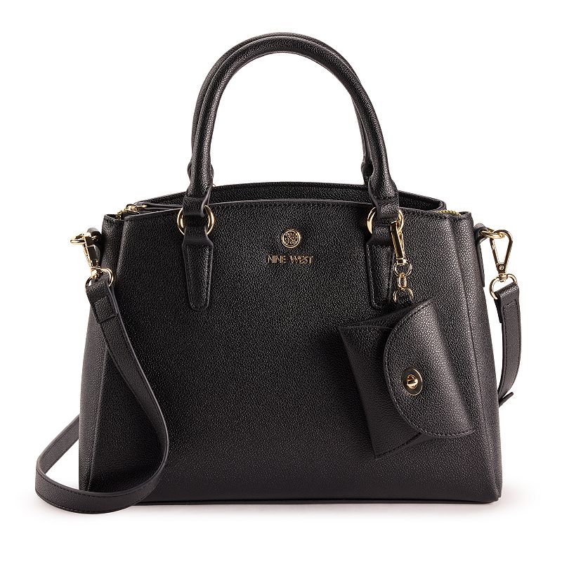 Women's Nine West Siera Satchel Handbag, Black