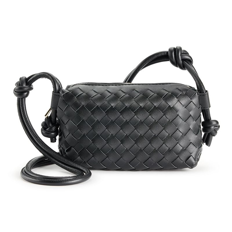 Loume Woven Crossbody Bag, Black