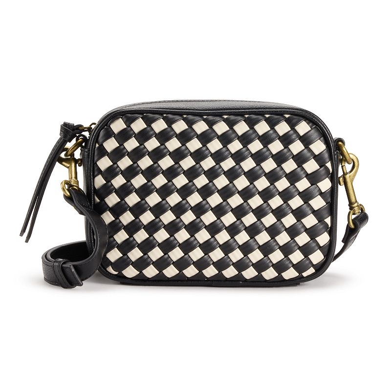 Sonoma Goods For Life® Jada Woven Camera Bag, Black Brown Woven