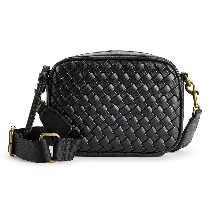 Sonoma Goods For Life® Jada Woven Camera Bag, Black Woven