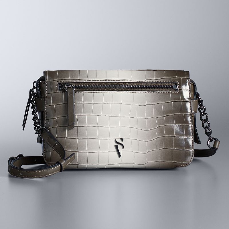 Simply Vera Vera Wang Sintra Crossbody Bag, Neutral Croco Ombre