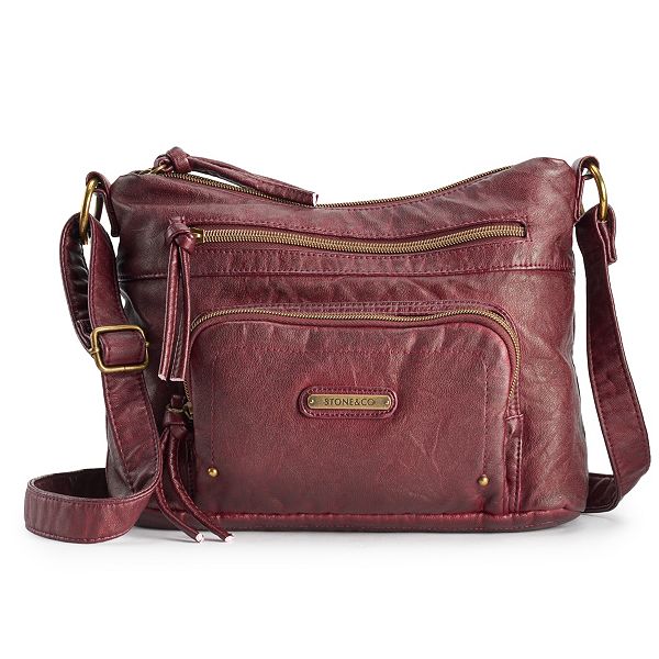 Stone & Co. Smokey Mountain Crossbody Hobo Bag - Burgundy