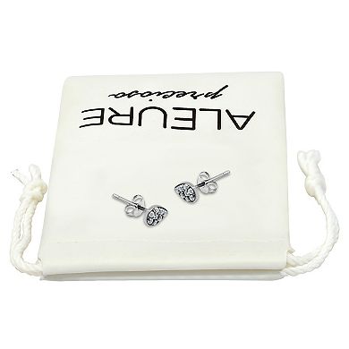 Aleure Precioso Pave Cubic Zirconia Teardrop Stud Post Earrings