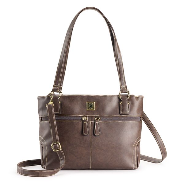 Stone & Co. Crunch Leather Tote Bag - Brown