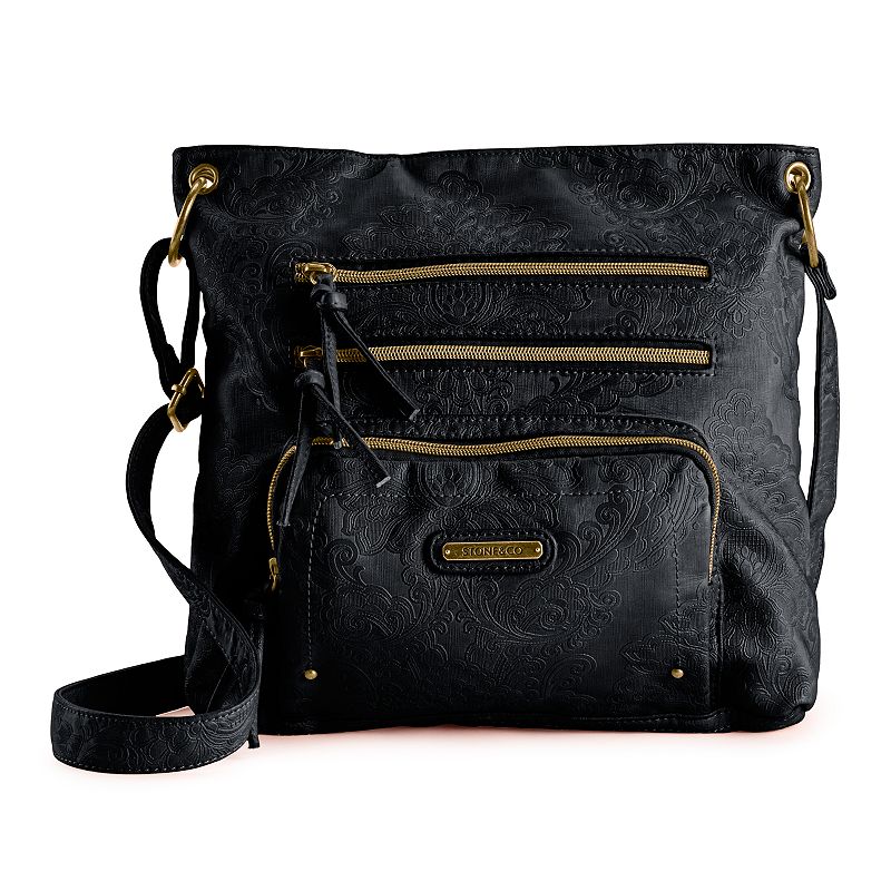 Stone & Co. Embossed Smokey Super XB Crossbody Bag, Black