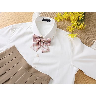 Plaid Uniform Pre-tied Knot Cute Stylish Colorful Bow Ties for Women