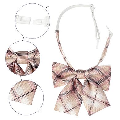 Plaid Uniform Pre-tied Knot Cute Stylish Colorful Bow Ties for Women