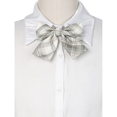 Plaid Pretied Knot, Adjustable Neck Strap, Colorful Bow Ties for Women Formal Casual