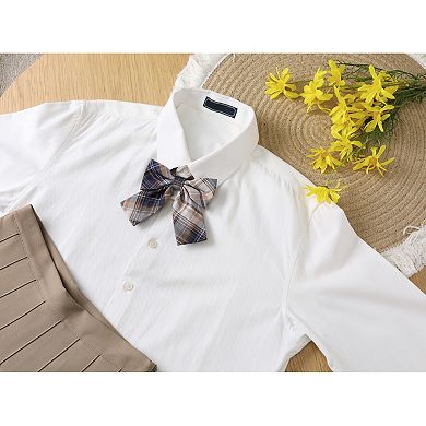 Plaid Pretied Knot, Adjustable Neck Strap, Colorful Bow Ties for Women Formal Casual