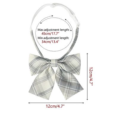 Plaid Pretied Knot, Adjustable Neck Strap, Colorful Bow Ties for Women Formal Casual