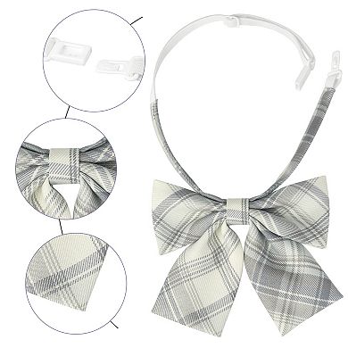 Plaid Pretied Knot, Adjustable Neck Strap, Colorful Bow Ties for Women Formal Casual