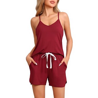 Women Cami Pajama Set Modal Sleepwear Racerback Short PJ Set with Shorts