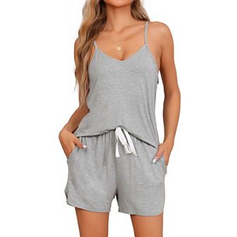 Women Cami Pajama Set Modal Sleepwear Racerback Short PJ Set with Shorts