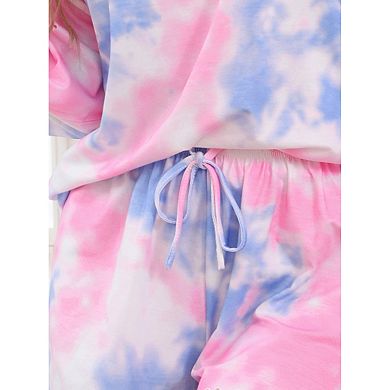 Women's Tie-Dye Pajama Set – Long Sleeve Top & Joggers With Pockets, Super Soft Sleepwear