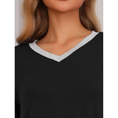 Womens Cotton Short Nightgown V Neck Loungewear Oversized Sleepwear Loose Sleep Dress