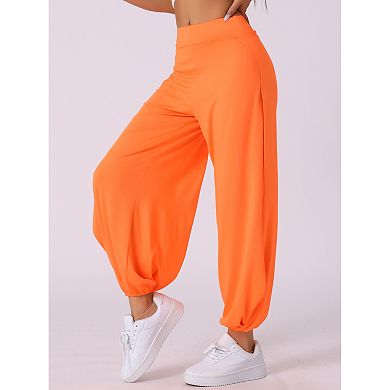 Womens Yoga Harem Pants Side Slit Joggers Sports Beach Cover-up Workout Sweatpants