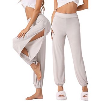 Womens Yoga Harem Pants Side Slit Joggers Sports Beach Cover-up Workout Sweatpants