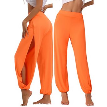 Womens Yoga Harem Pants Side Slit Joggers Sports Beach Cover-up Workout Sweatpants