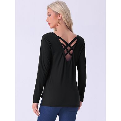 Womens Long Sleeves Tees Shirts Zipper Up Pullover Solid Outfits Round Neck Pajama Tops