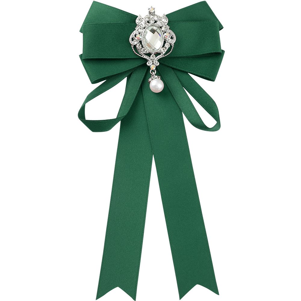 Femmes Ruban Long Long Grand Bowknot Bow Cravate Broches Avec Collier