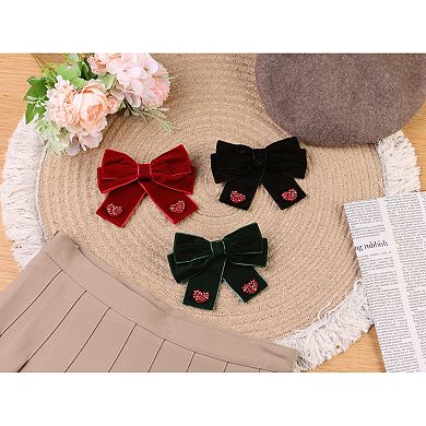 Women's Bow Brooch Pin Cute Elegant Preppy Bow Tie Heart Shaped Decoration