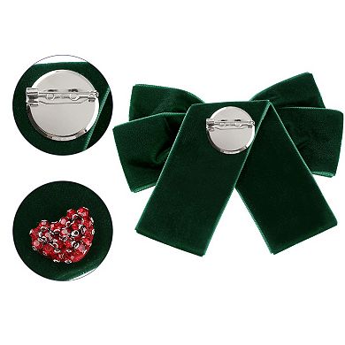 Women's Bow Brooch Pin Cute Elegant Preppy Bow Tie Heart Shaped Decoration