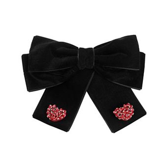 Women's Bow Brooch Pin Cute Elegant Preppy Bow Tie Heart Shaped Decoration