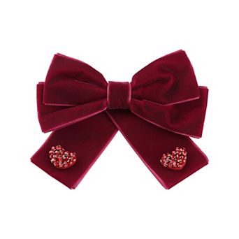 Women's Bow Brooch Pin Cute Elegant Preppy Bow Tie Heart Shaped Decoration
