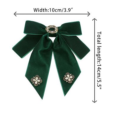 Women's Velvet Bow Brooch Alloy Rhinestone Pin Bow Tie 1 Pcs