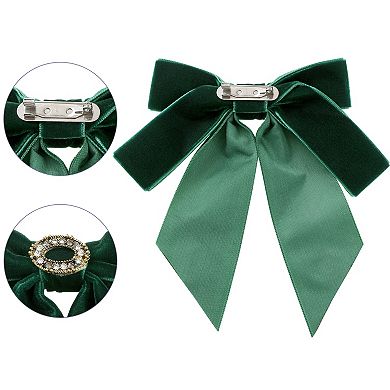 Women's Velvet Bow Brooch Alloy Rhinestone Pin Bow Tie 1 Pcs