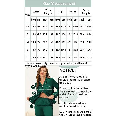 Womens Loungewear Pjs Short Sleeve Button Down Tops with Pants Sleepwear Pajamas Sets