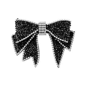 Women's Elegant Bow Brooch Shiny Rhinestones Sparkles Bow Ties for Party Wedding