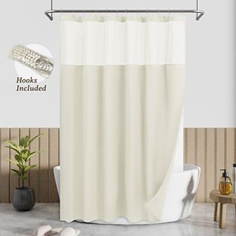 Awesome Home Dobby Waffle Shower Curtain with Liner