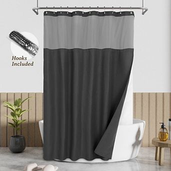 Awesome Home Dobby Waffle Shower Curtain with Liner