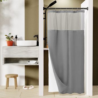 Awesome Home Dobby Waffle Shower Curtain with Liner
